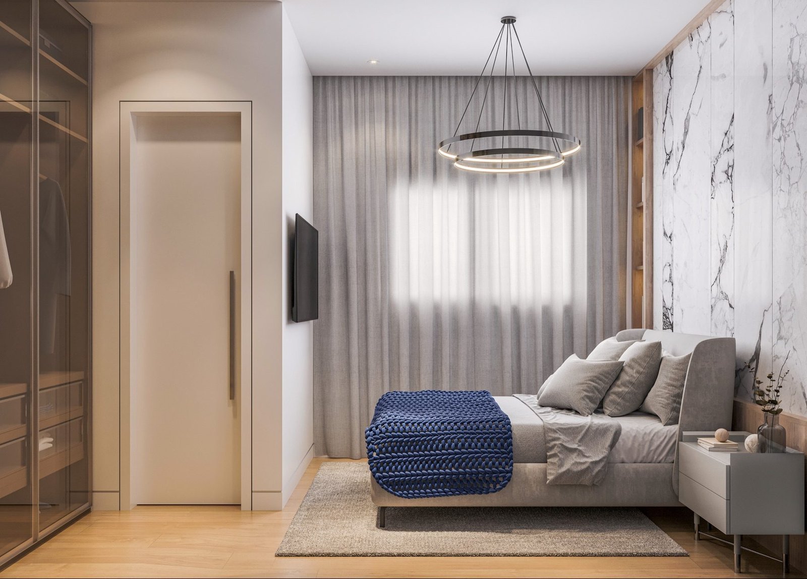 Suíte do apartamento de 77 m²